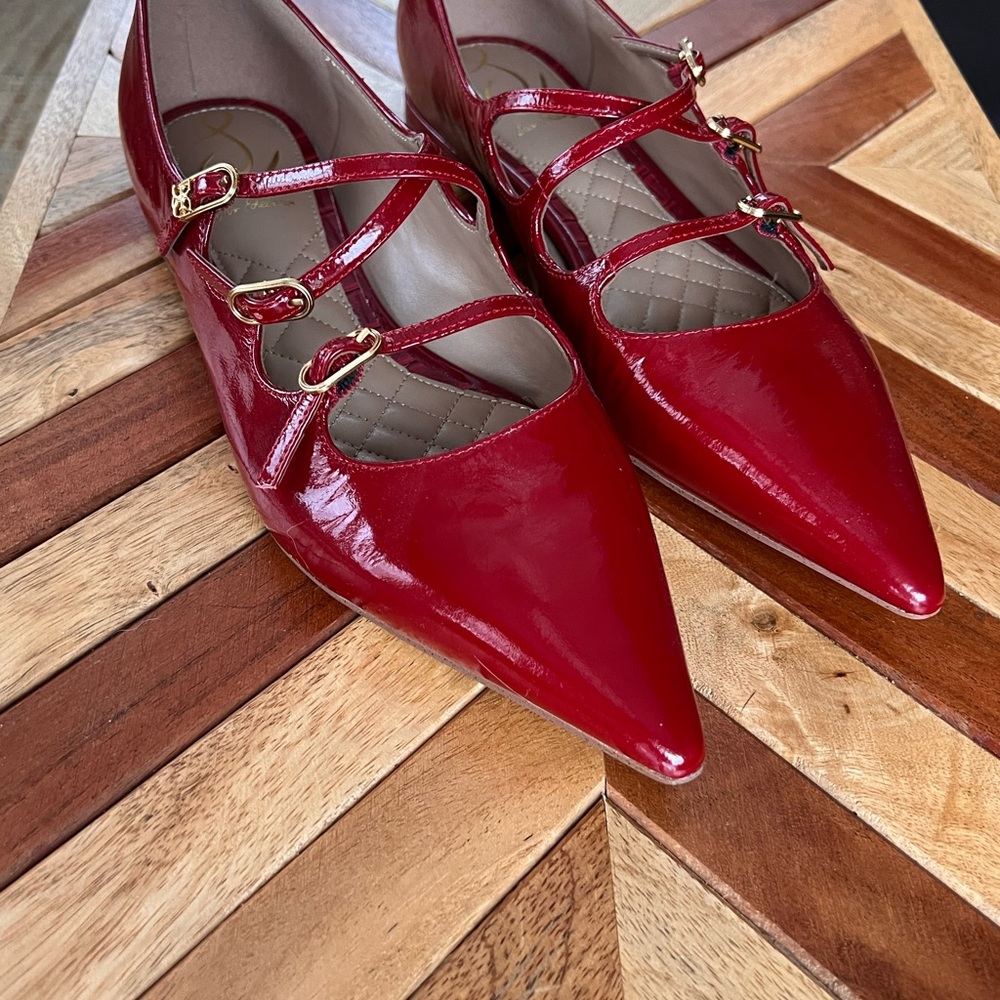 Sam Edelman Glossy Red Strappy flats